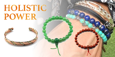 bracelets holistic power with minerals or copper